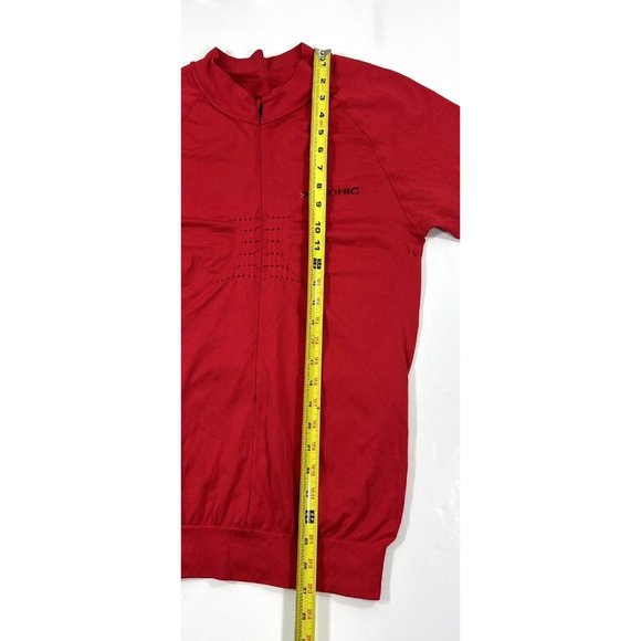 X-Bionic Cycling Jersey Mens Size XL 3/4 Zip Red Pockets Made In Italy - Picture 10 of 12